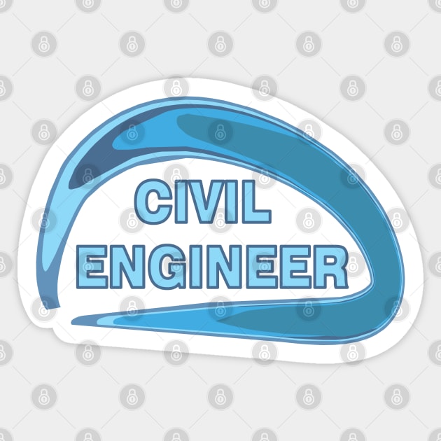 Blue Civil Engineer Sticker by Barthol Graphics